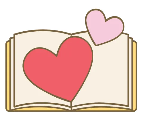 hearts with book