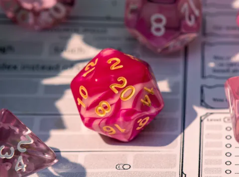 Pink multi-faced die