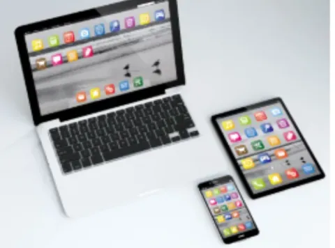 Laptop, tablet, and phone image