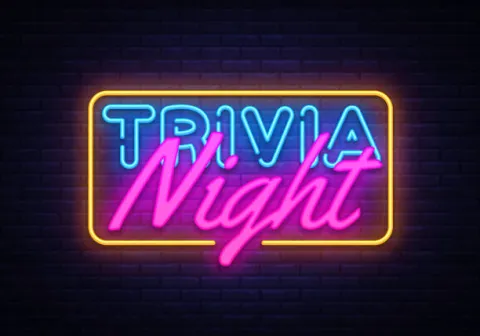 Trivia night neon sign