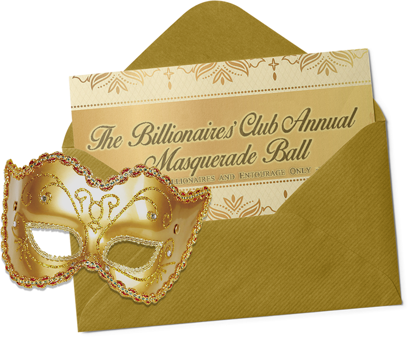 masquerade mask and invitation