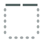 Chairs against three walls with tables against the fourth wall.